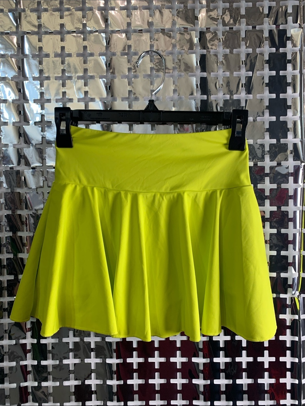 HALARA Neon Yellow Flared Mini Skirt